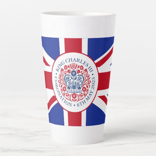 King Charles III Royal Coronation Logo Patriotic Latte Mug