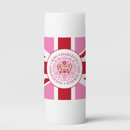 King Charles III Royal Coronation Logo Patriotic Pillar Candle