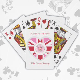 King Charles III Royal Coronation Logo Patriotic Poker Cards