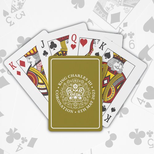 King Charles III Royal Coronation Logo Patriotic  Poker Cards