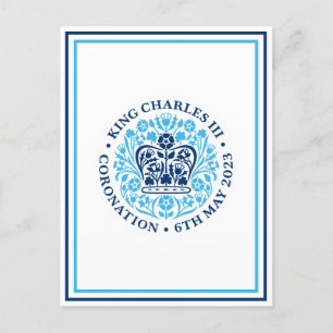 King Charles III Royal Coronation Logo Patriotic Postcard