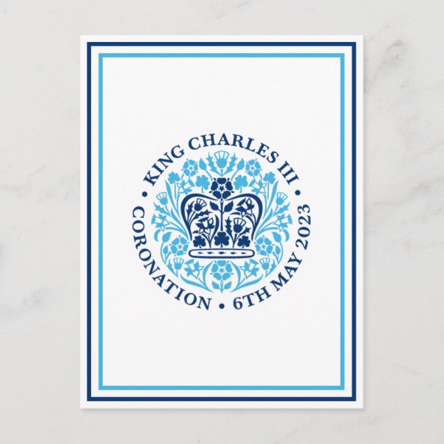 King Charles III Royal Coronation Logo Patriotic  Postcard (Front)