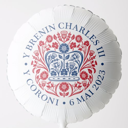 King Charles III Royal Coronation Welsh Logo Balloon