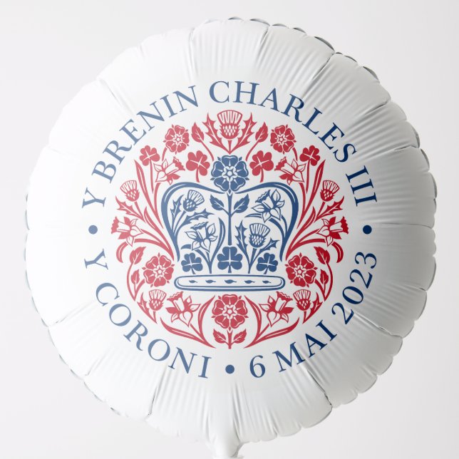 King Charles III Royal Coronation Welsh Logo Balloon (Front)