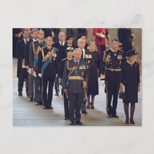 King Charles III royal family funeral procession Postcard