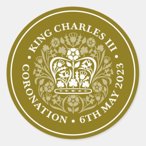 King Charles III Royal UK Coronation Emblem Logo Classic Round Sticker