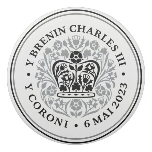 King Charles III Royal UK Coronation Welsh Emblem Eraser