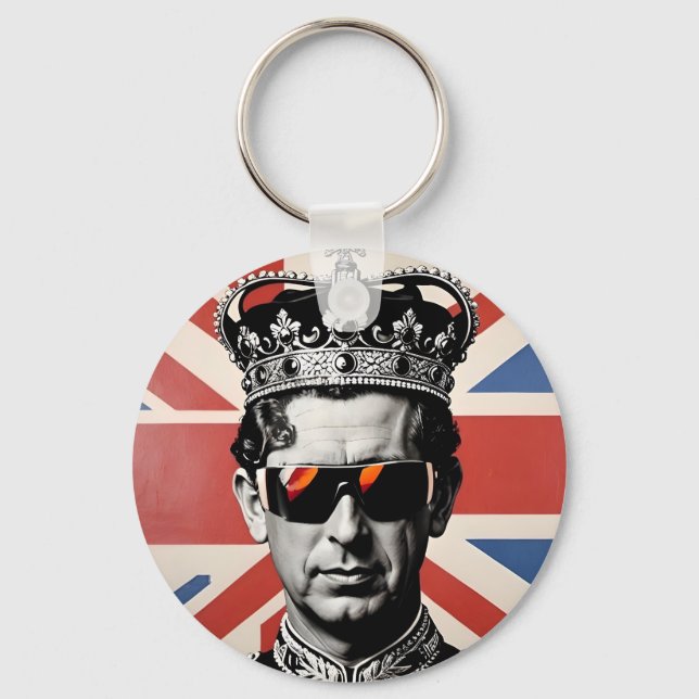 king Charles iii sunglasses union jack  Keychain (Front)