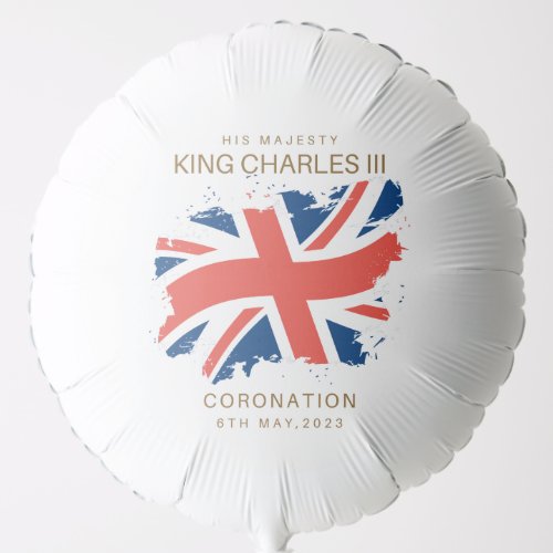 King Charles III Union Jack Flag Balloon