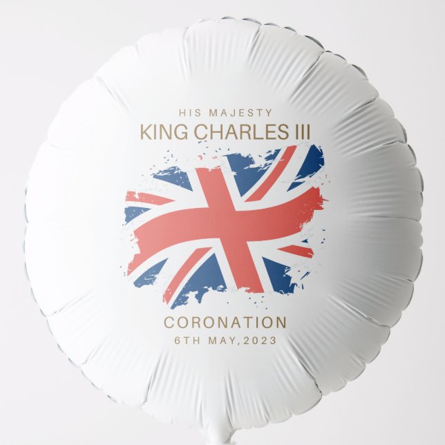 King Charles III Union Jack Flag Balloon (Front)