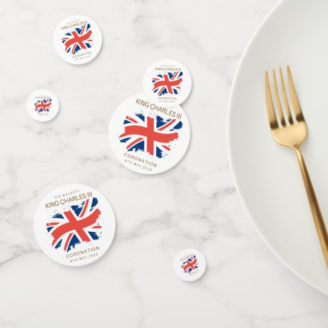 King Charles III Union Jack Flag Confetti (Group)