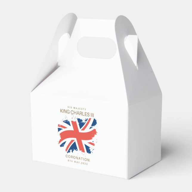 King Charles III Union Jack Flag Favor Boxes (Front Side)