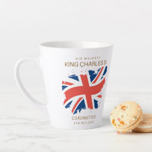 King Charles III Union Jack Flag Latte Mug