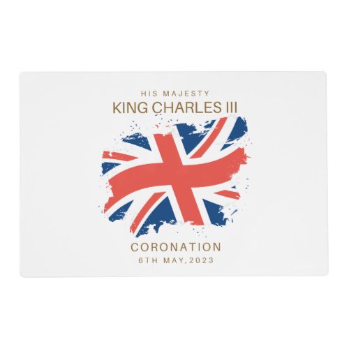 King Charles III Union Jack Flag Placemat