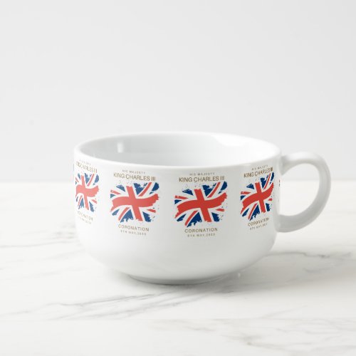 King Charles III Union Jack Flag Soup Mug