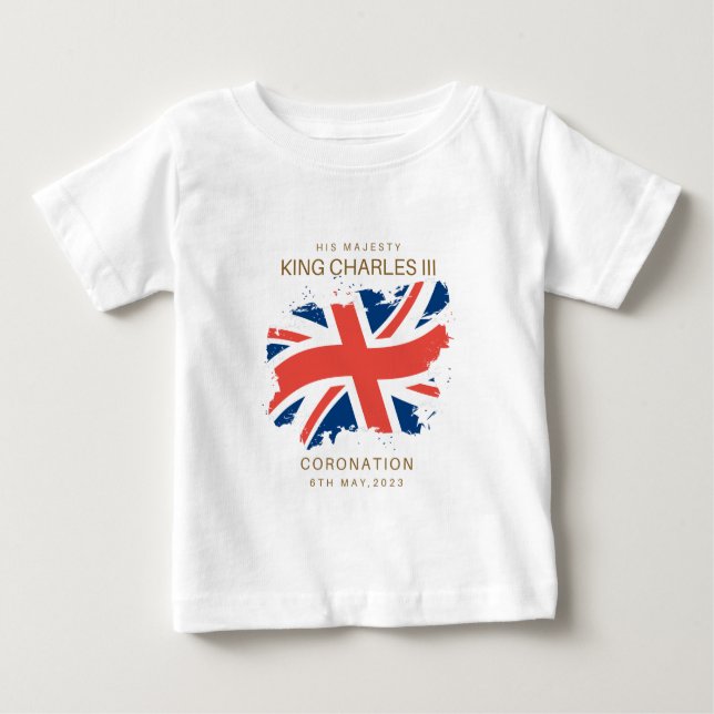 King Charles III Union Jack Flag T-Shirt (Front)