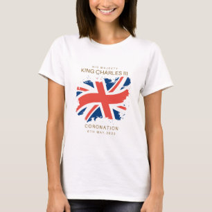 King Charles III Union Jack Flag T-Shirt