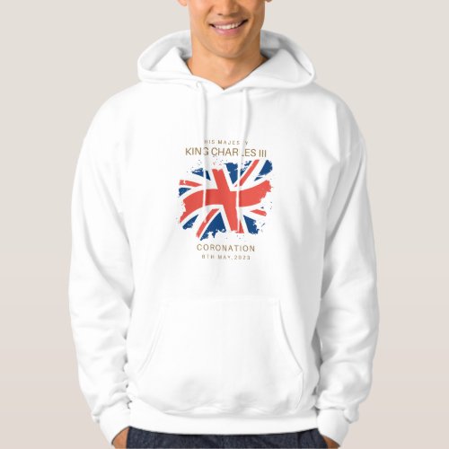 King Charles III Union Jack Flag T_Shirt Sweatshir Hoodie