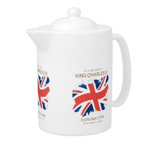 King Charles III Union Jack Flag Teapot