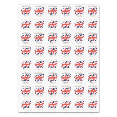 King Charles III Union Jack Flag Tissue Paper