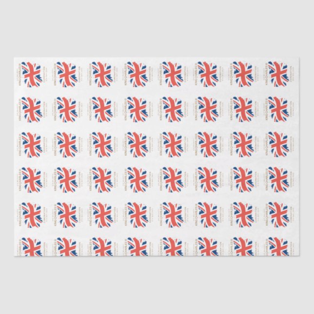 King Charles III Union Jack Flag Tissue Paper (Front)