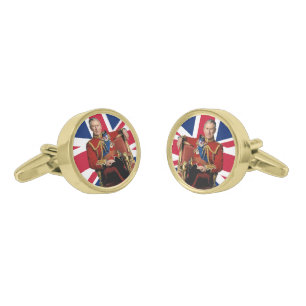 King Charles III Union Jack United Kingdom Flag Cufflinks