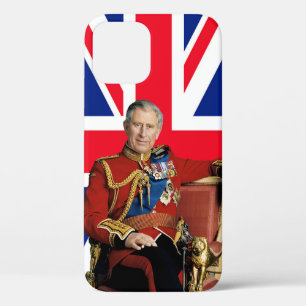 King Charles III with British flag iPhone 12 Case