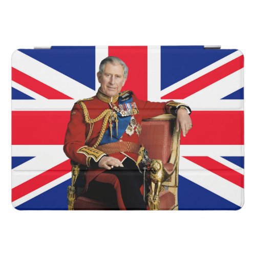 King Charles III with British flag iPad Pro Cover