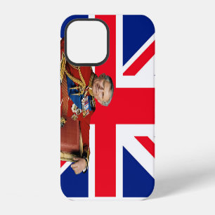 King Charles III with British flag iPhone 12 Case