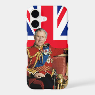 King Charles III with British flag iPhone 17 Case