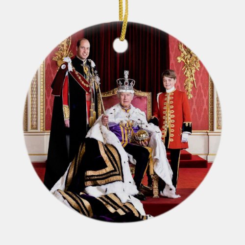 King Charles III with heirs Ceramic Ornament