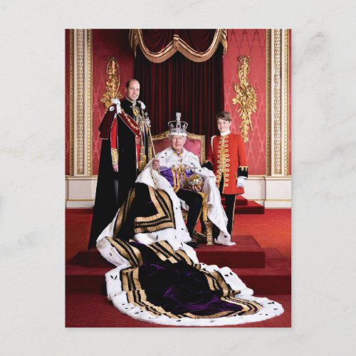 King Charles III with heirs Postcard