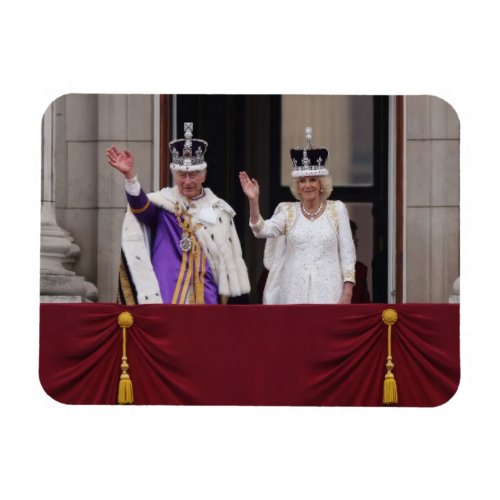 King Charles Queen Camilla balcony coronation day Magnet