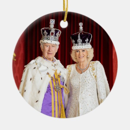 King Charles Queen Camilla Buckingham Palace Ceramic Ornament