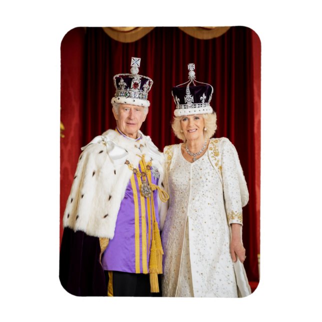 King Charles Queen Camilla Buckingham Palace Magnet (Vertical)