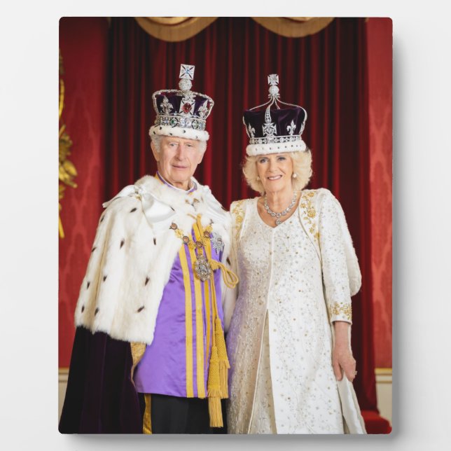 King Charles Queen Camilla Buckingham Palace Plaque (Front)