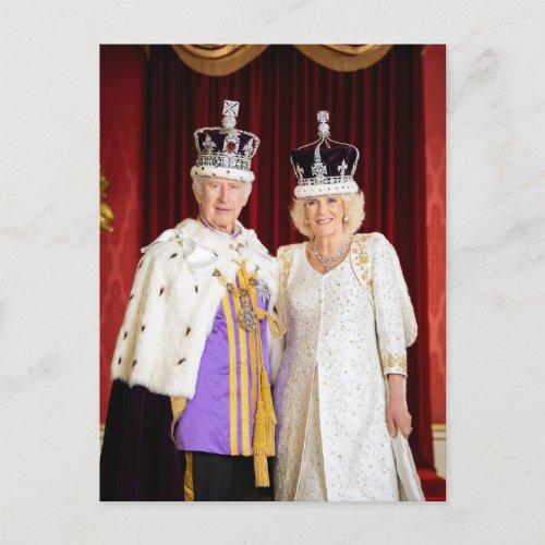 King Charles Queen Camilla Buckingham Palace Postcard