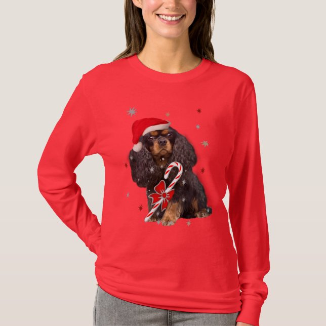 King Charles Santa  Women's Long Sleeved Top (Front)