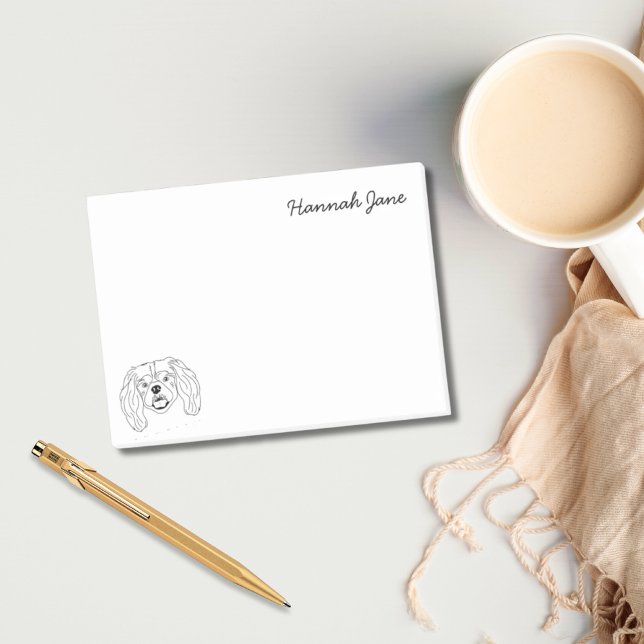 King Charles Spaniel Black & White Personalized Post-it Notes (King Charles Spaniel Black & White Personalized Post-it Notes)
