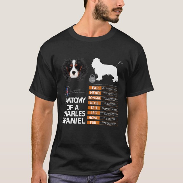 King Charles Spaniel Dog Anatomy Mom Grandma Men W T-Shirt (Front)