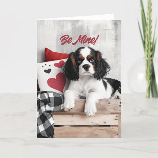 King Charles Spaniel Puppy Valentine Card