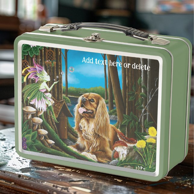 King Charles Spaniel Sprite Fantasy Metal Lunch Box (Creator Uploaded)