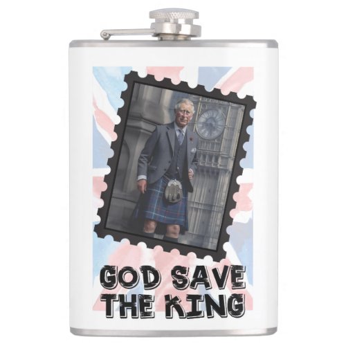 King Charles Wearing Scottish Clothes_ Big Ben Flask