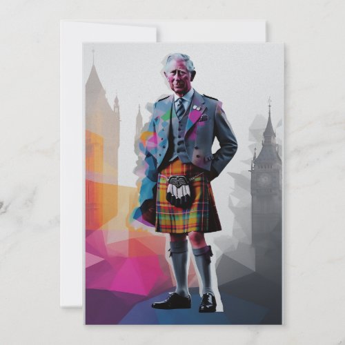 King Charles Wearing Scottish Clothes_ Big Ben Invitation