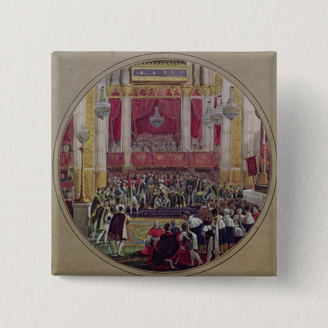 King Charles X  receiving the Knights Pinback Button (Front)