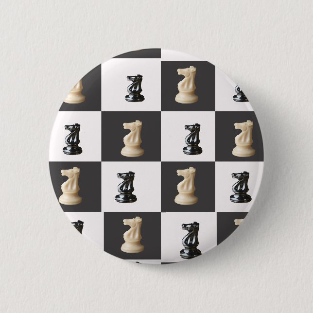 King Chess Board Pinback Button (Front)