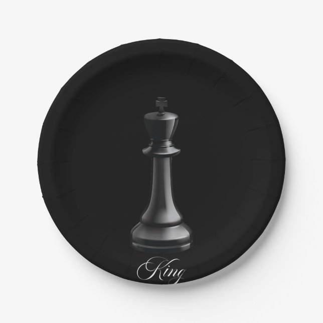 King Chess Piece Halloween Costume Chess Lover Paper Plates (Front)