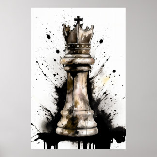 King Chess Piece Painting Poster