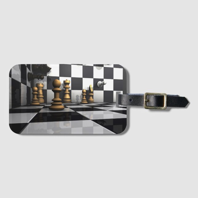 King Chess Play Luggage Tag (Front Horizontal)