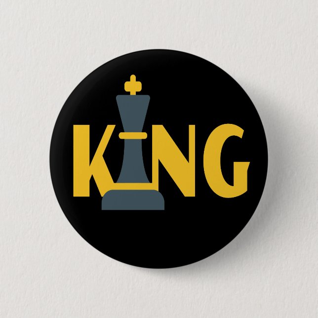 King Chess Player Button (Front)